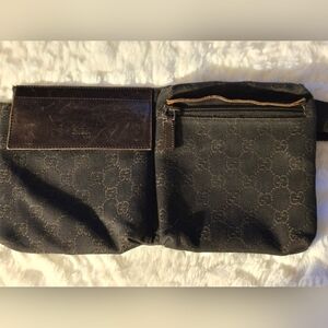 Gucci GG Monogram Belt Bag Dark Brown EUC Sherry Line & Dustbag!